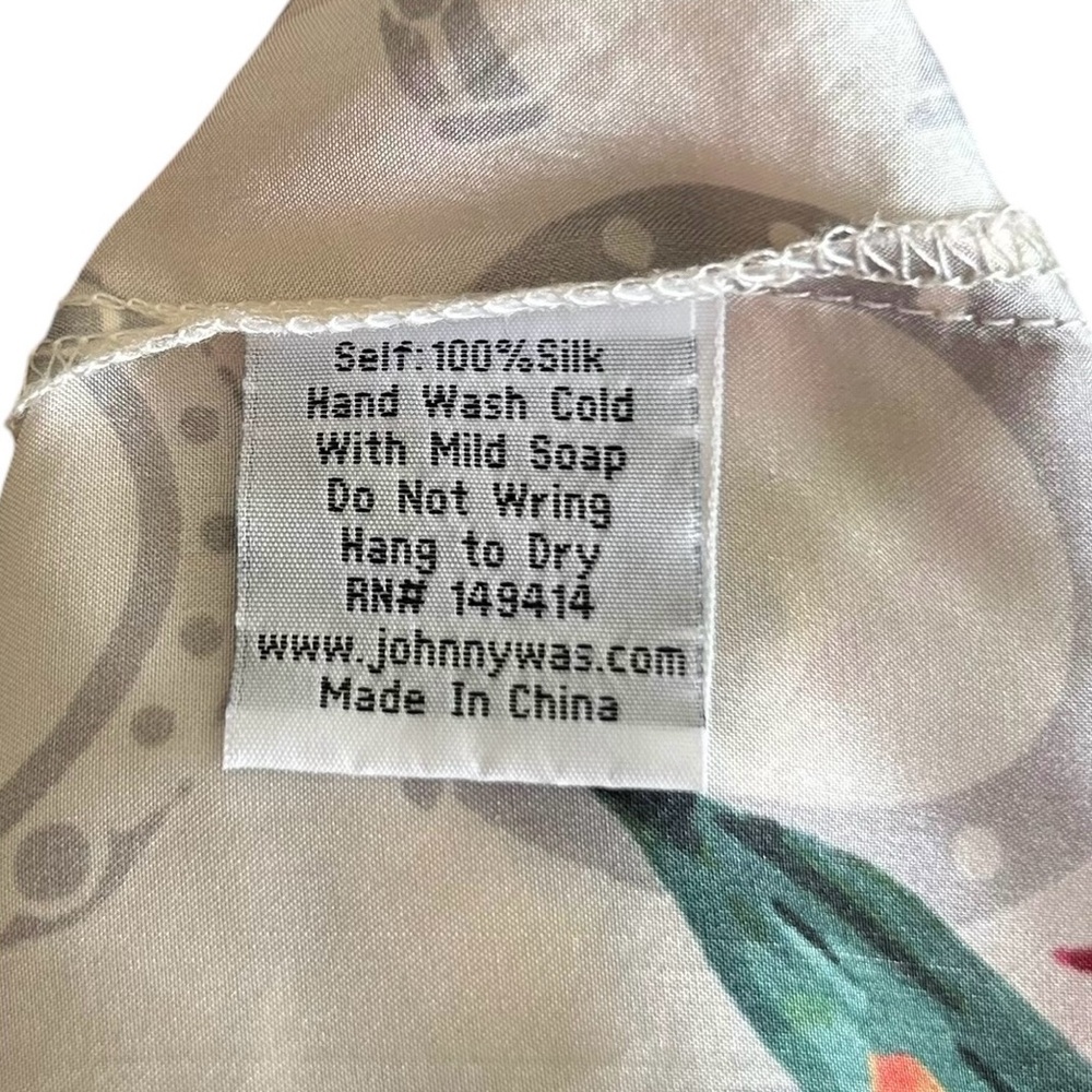 •Johnny Was Silk floral blouse Sz S Like New - Picture 5 of 12